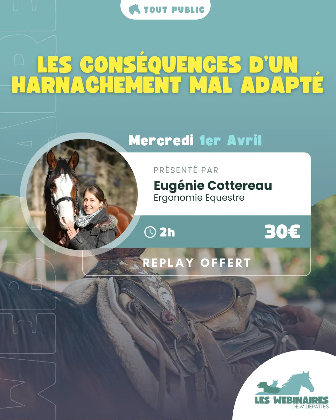 Entre les problèmes locomoteurs inexplicables, les blessures à répétition, les asymétries qu'on arrive pas à corriger ... Et si tout ça venait du matériel qu'on utilise ? Rejoignez le formidable univers d'Eugénie Cottereau et plongez vous dans l'ergonomie équestre !