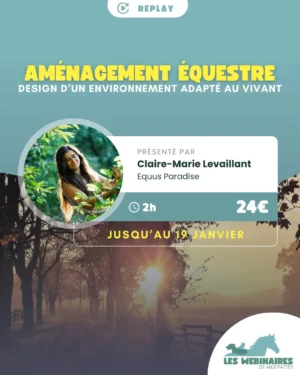 Affiche webinaire Aménagement Equestre: design d'un environnement adapté au vivant