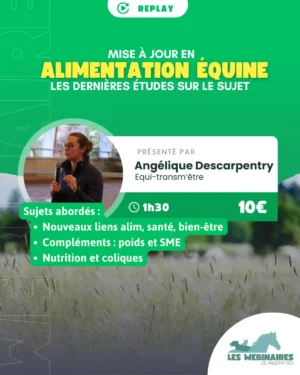 Webinaire spécial recherche présenté par Angélique Descarpentry, ingénieur agronome et nutritionniste équin. Les résultats des dernières études sur l'alimentation, apportés sur un plateau rien que pour vous !